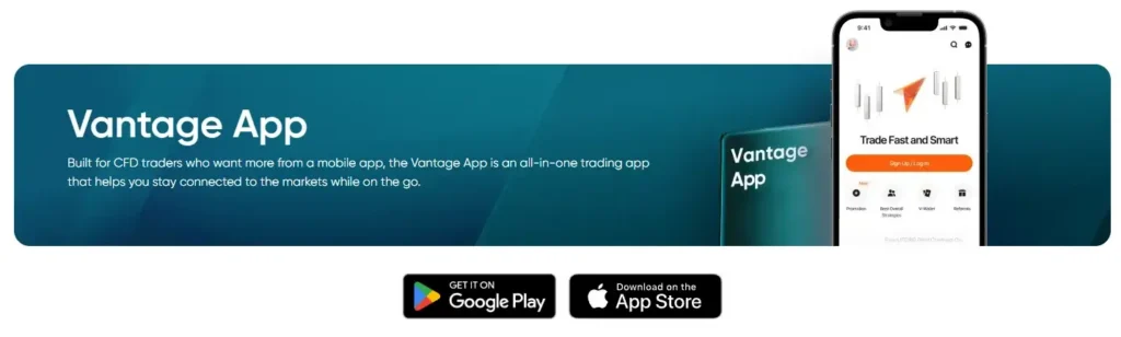Image showing the Vantage Trading App