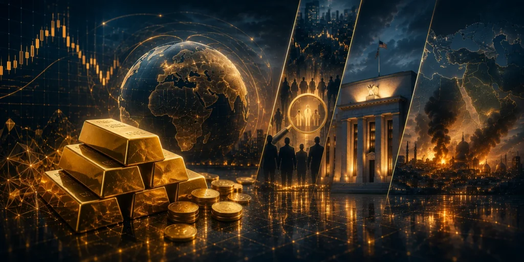 The three things driving gold prices right now: Job reports, hawkish FED and middle east conflict's fading risk premium